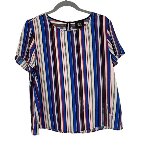 Anthropologie W5 Striped Multicolor Women's Top Size L - Picture 2 of 6